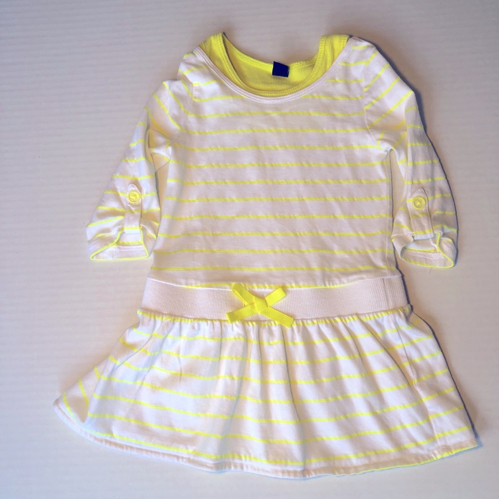 BabyGap dress for toddler size 2 years color white and yellow